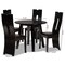 Baxton Studio Torin Dark Brown Upholstered and Finished Wood 5-Piece Dining Set 170-8036-10896 - alternate 4